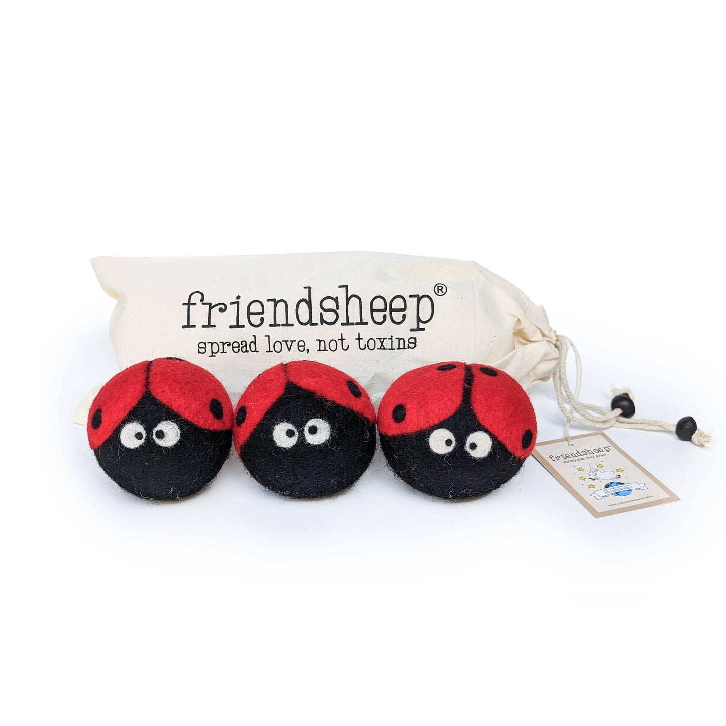 Eco Wool Dryer Ball-Ladybug Trio