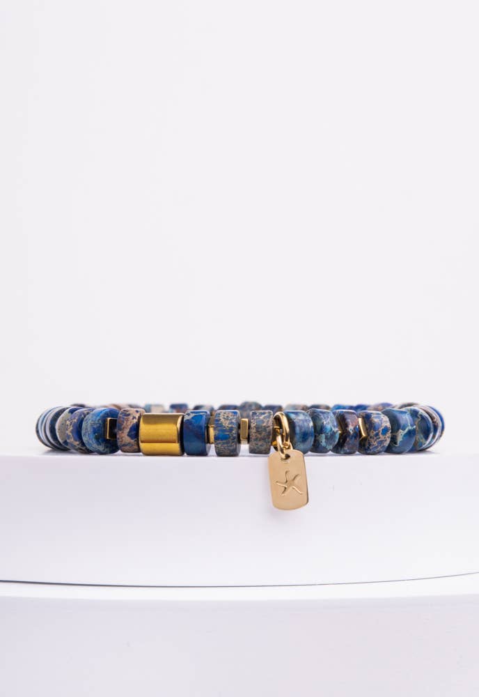 Emperor Blue Beaded Bracelet