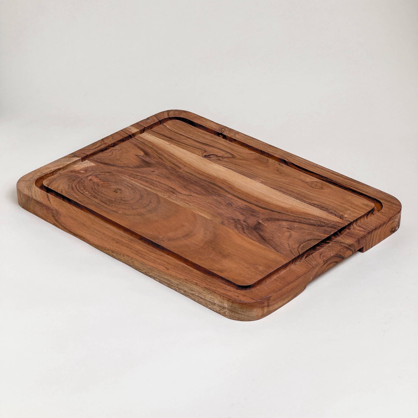 Acacia Wood Rectangle Butcher Block w/ Juice Groove