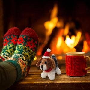 Holiday Pups Eco Wool Ornament - Set of 2