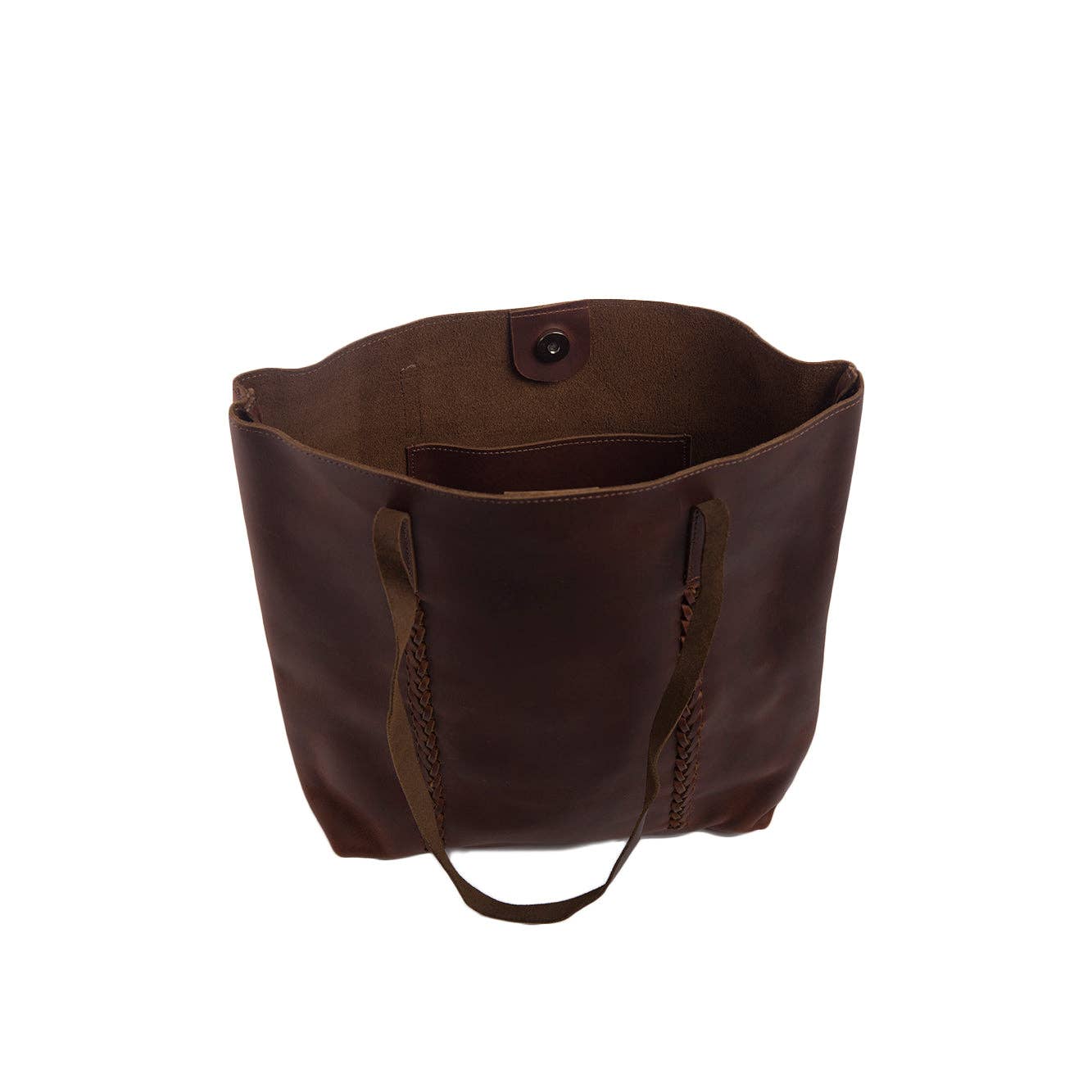 Maria Braided Tote-Walnut