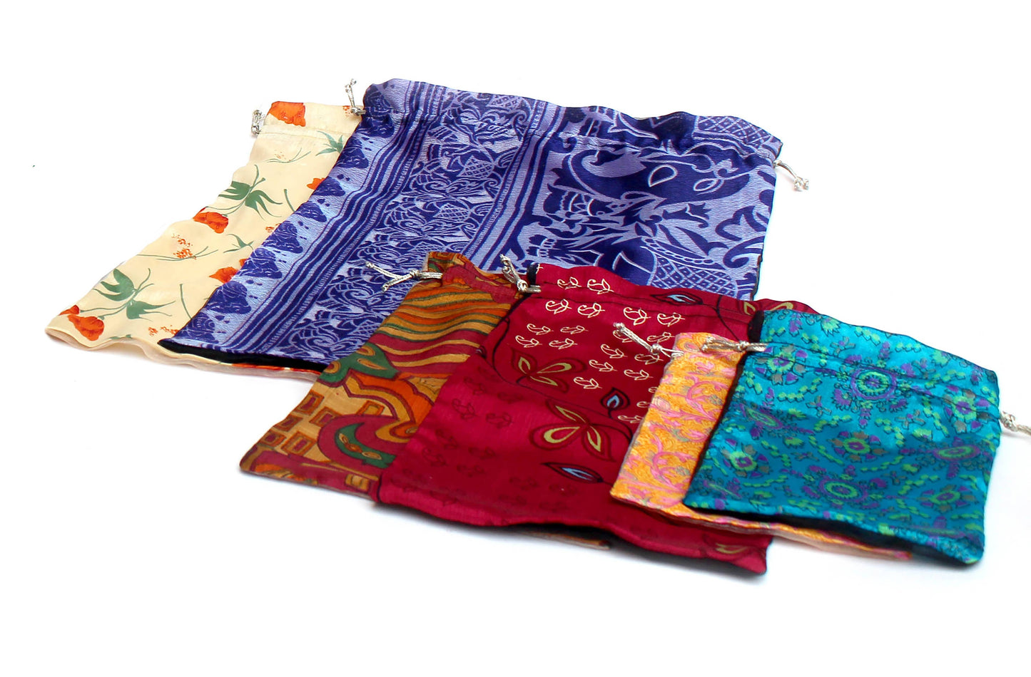 Upcycled Sari Gift Bags (Set of 4 Medium)