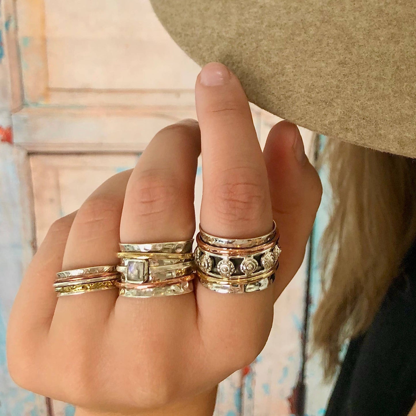 Etched Spinner Ring