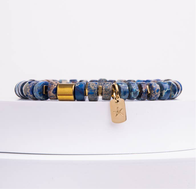 Emperor Blue Beaded Bracelet