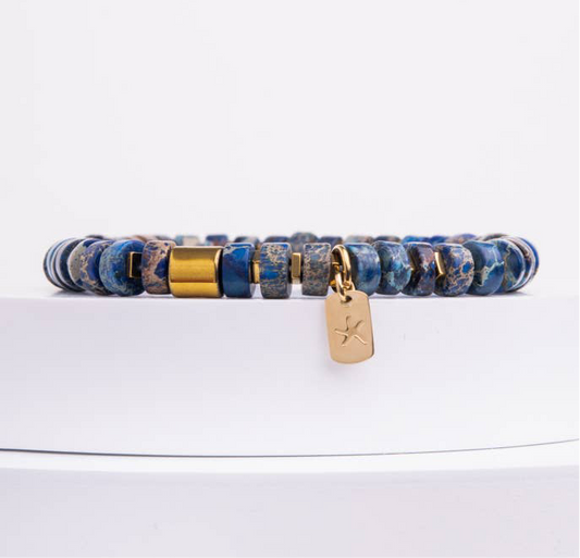 Emperor Blue Beaded Bracelet