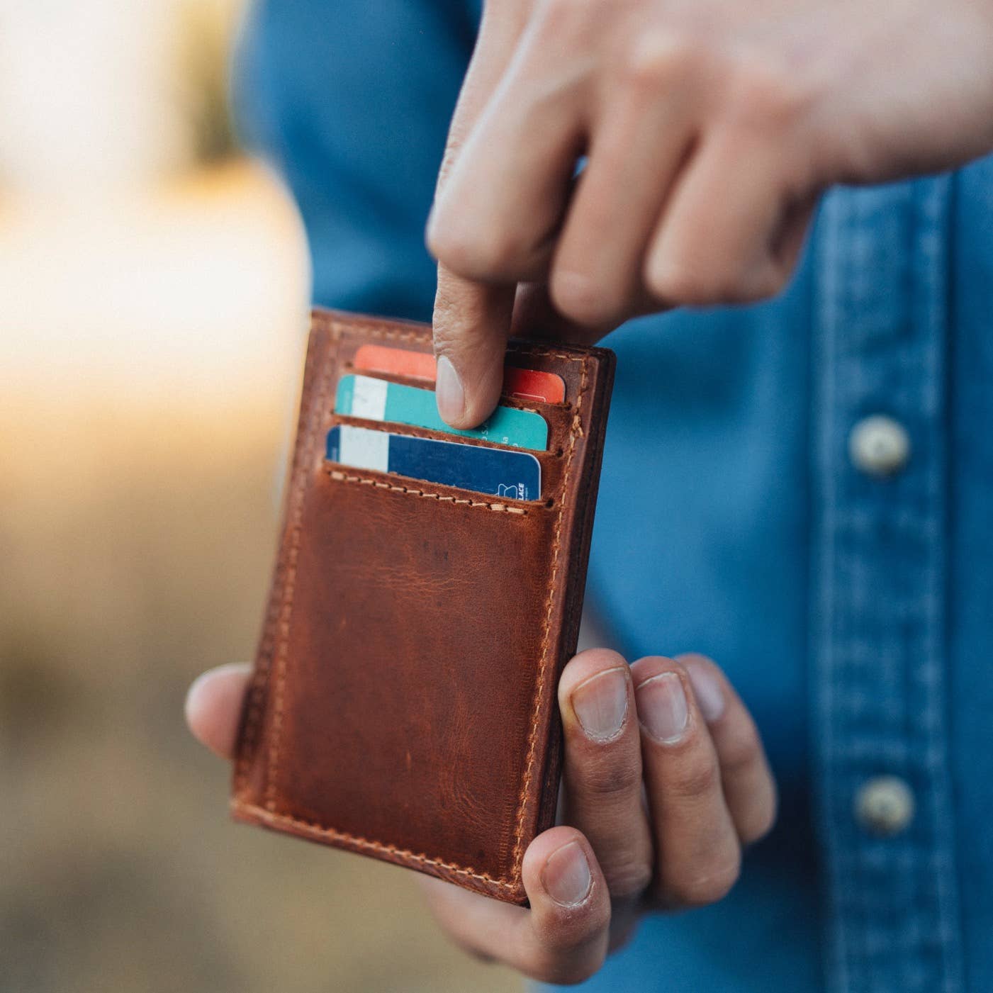 Card Holder Wallet-Cognac