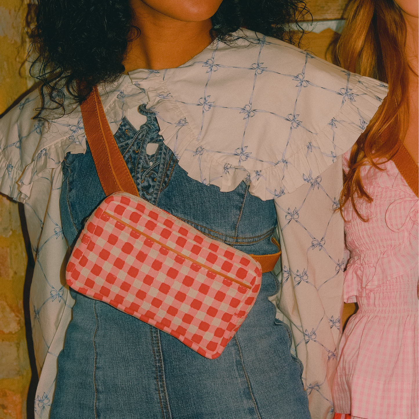 Block Print Belt Bag - Tomato