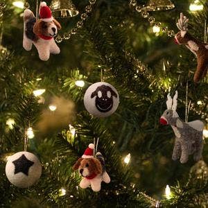 Holiday Pups Eco Wool Ornament - Set of 2