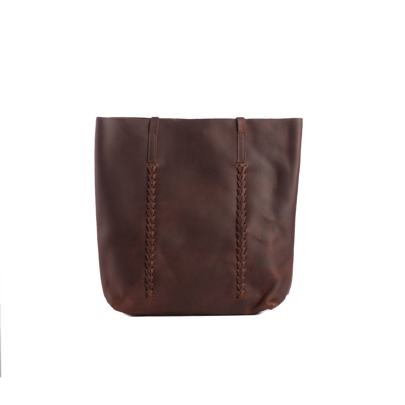 Maria Braided Tote-Walnut
