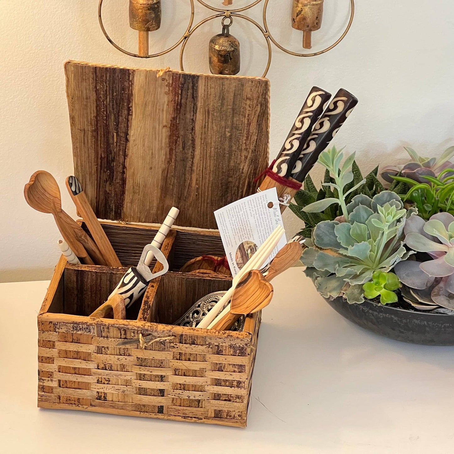 Banana Fiber Basket Box Utensil Holder or Storage