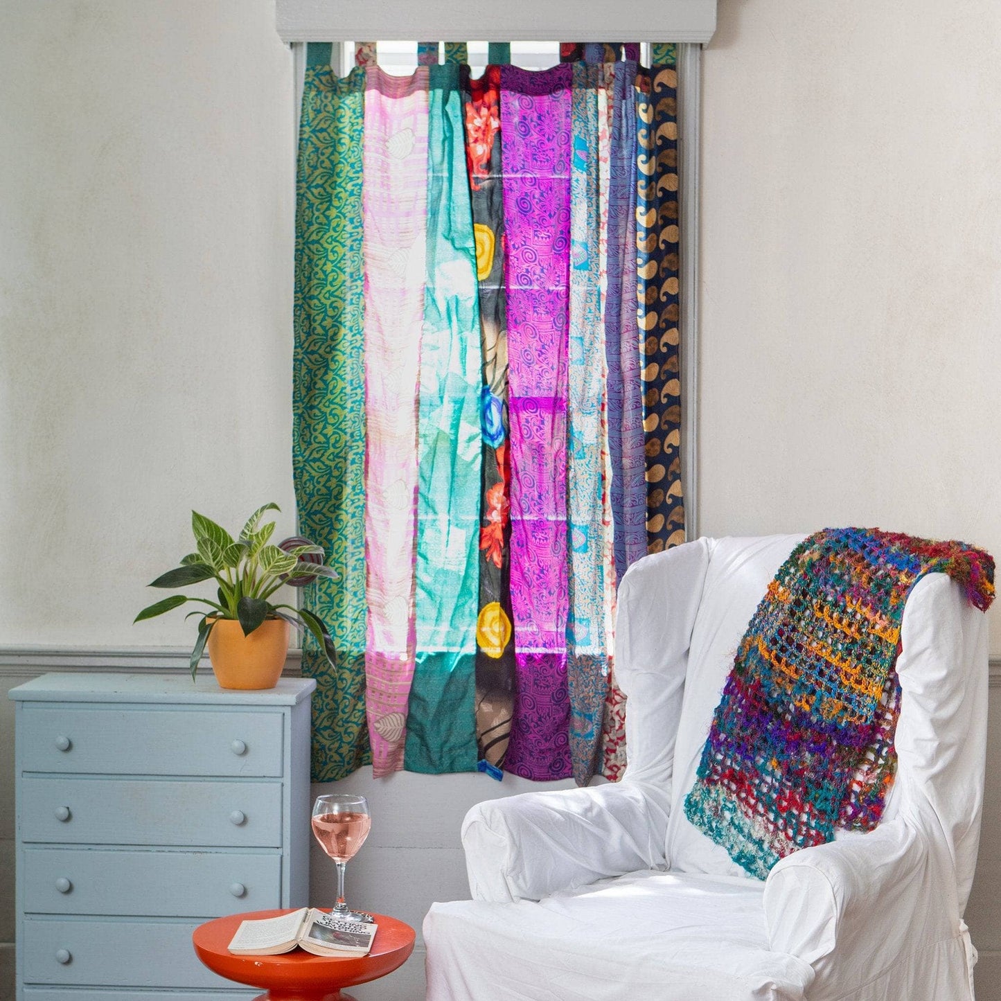 Recycled Sari Curtains: Short