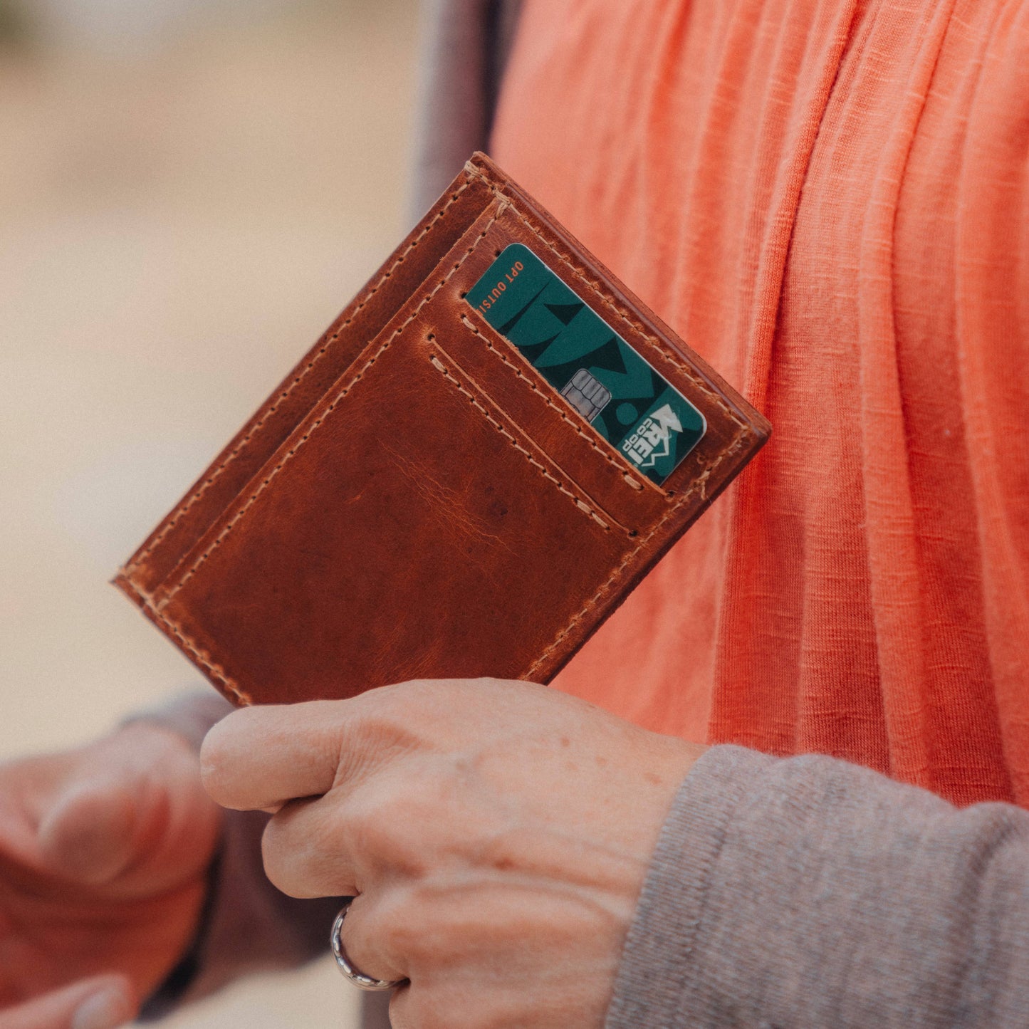 Card Holder Wallet-Cognac