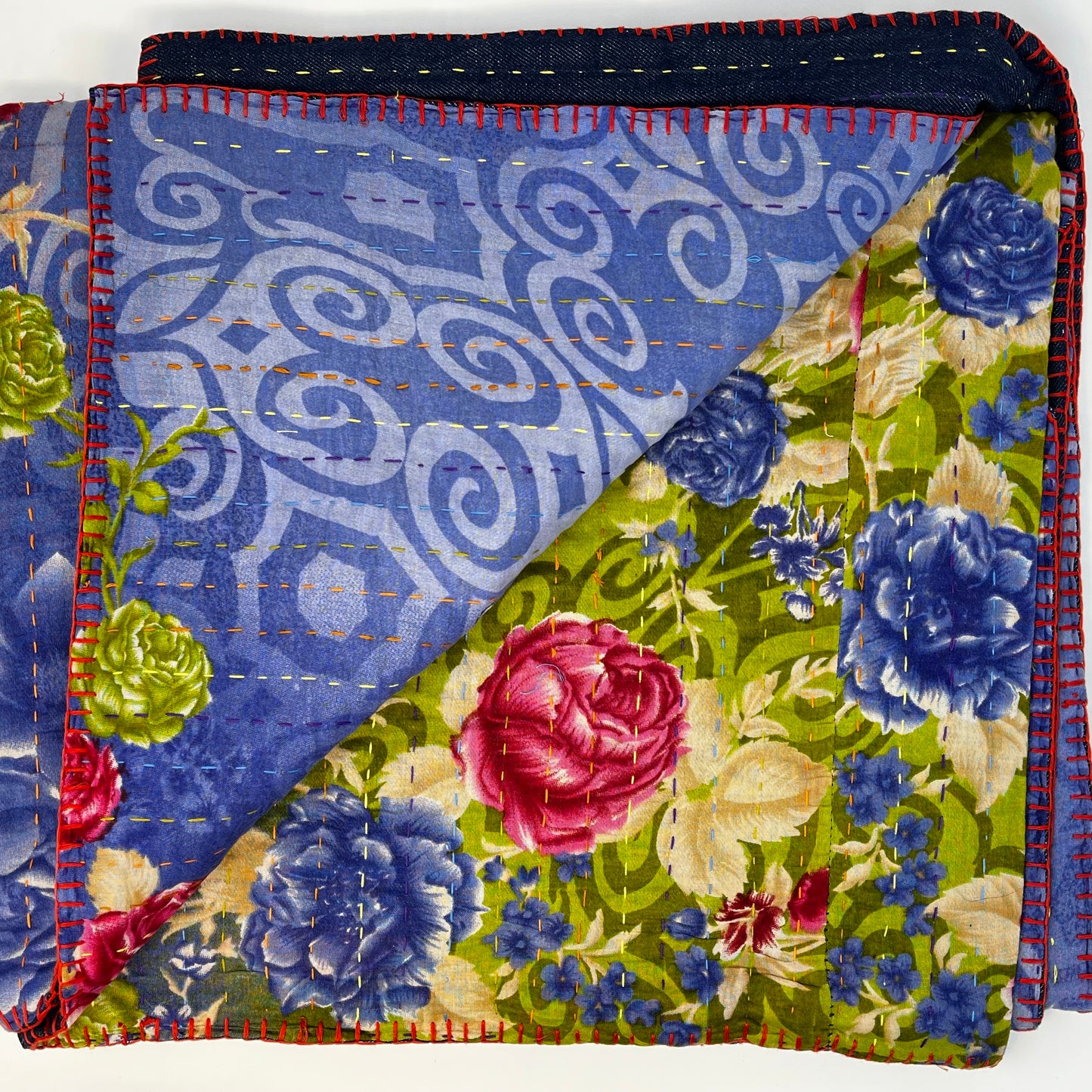 Denim and Kantha Quilt