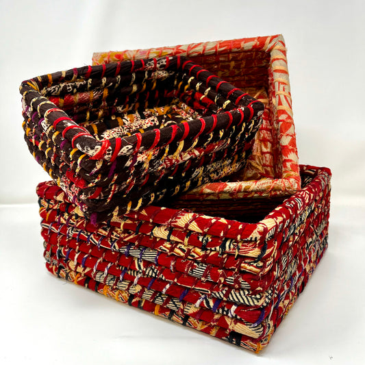 Rectangular Sari Nesting Baskets - Set of 3