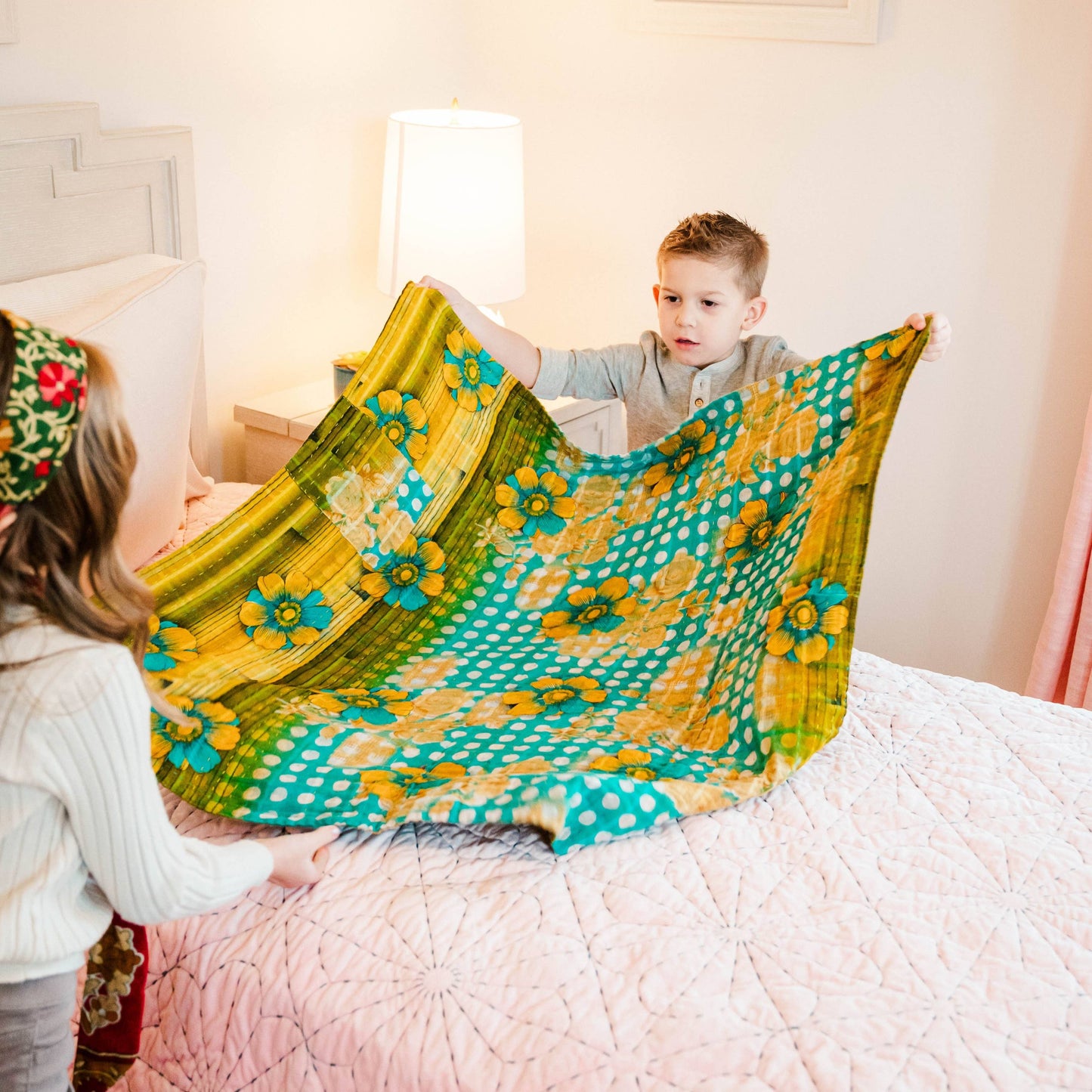 Mini Kantha Throw Blanket