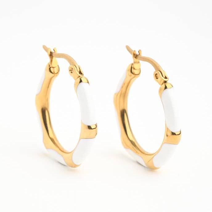 Ivory & Gold Hoops