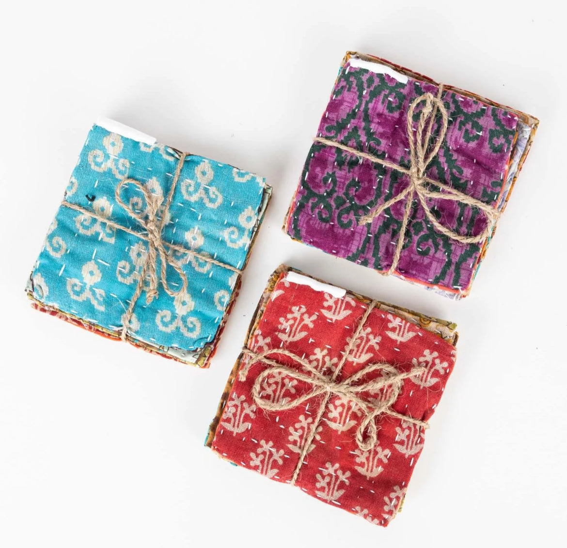 Kantha Coasters