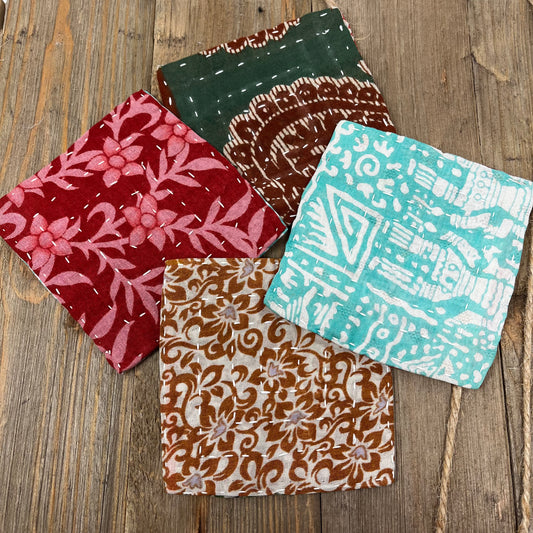 Kantha Coasters