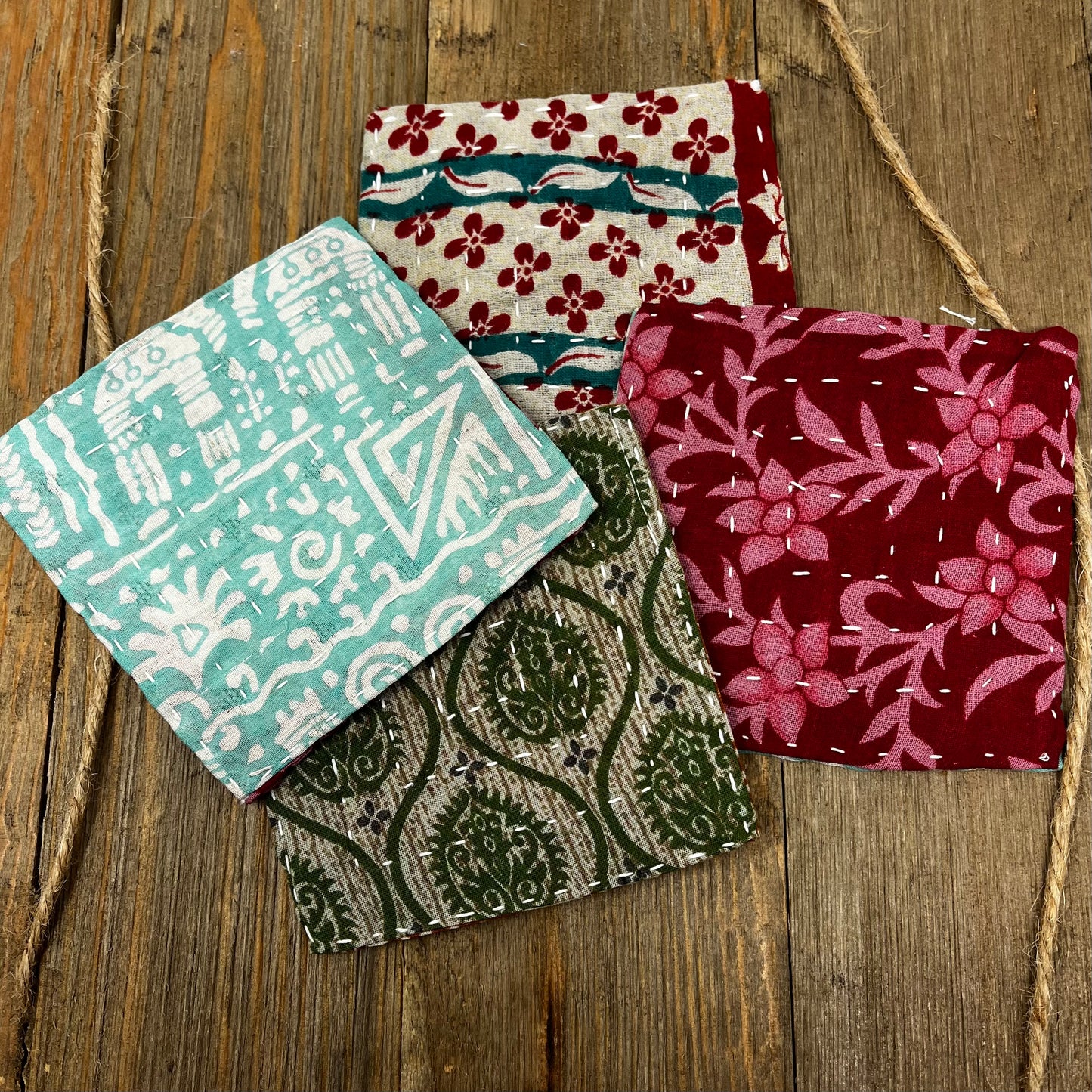 Kantha Coasters