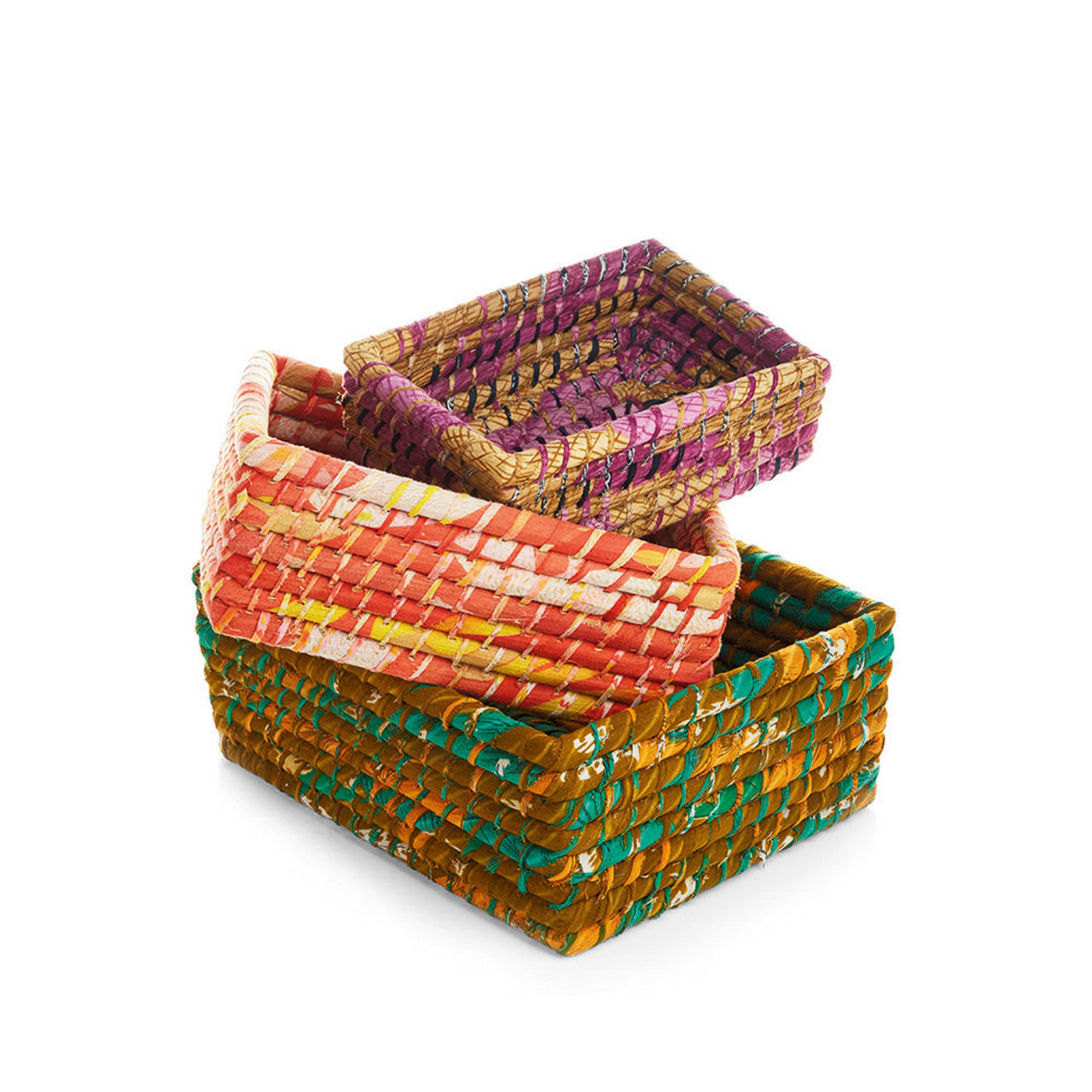 Rectangular Sari Nesting Baskets - Set of 3