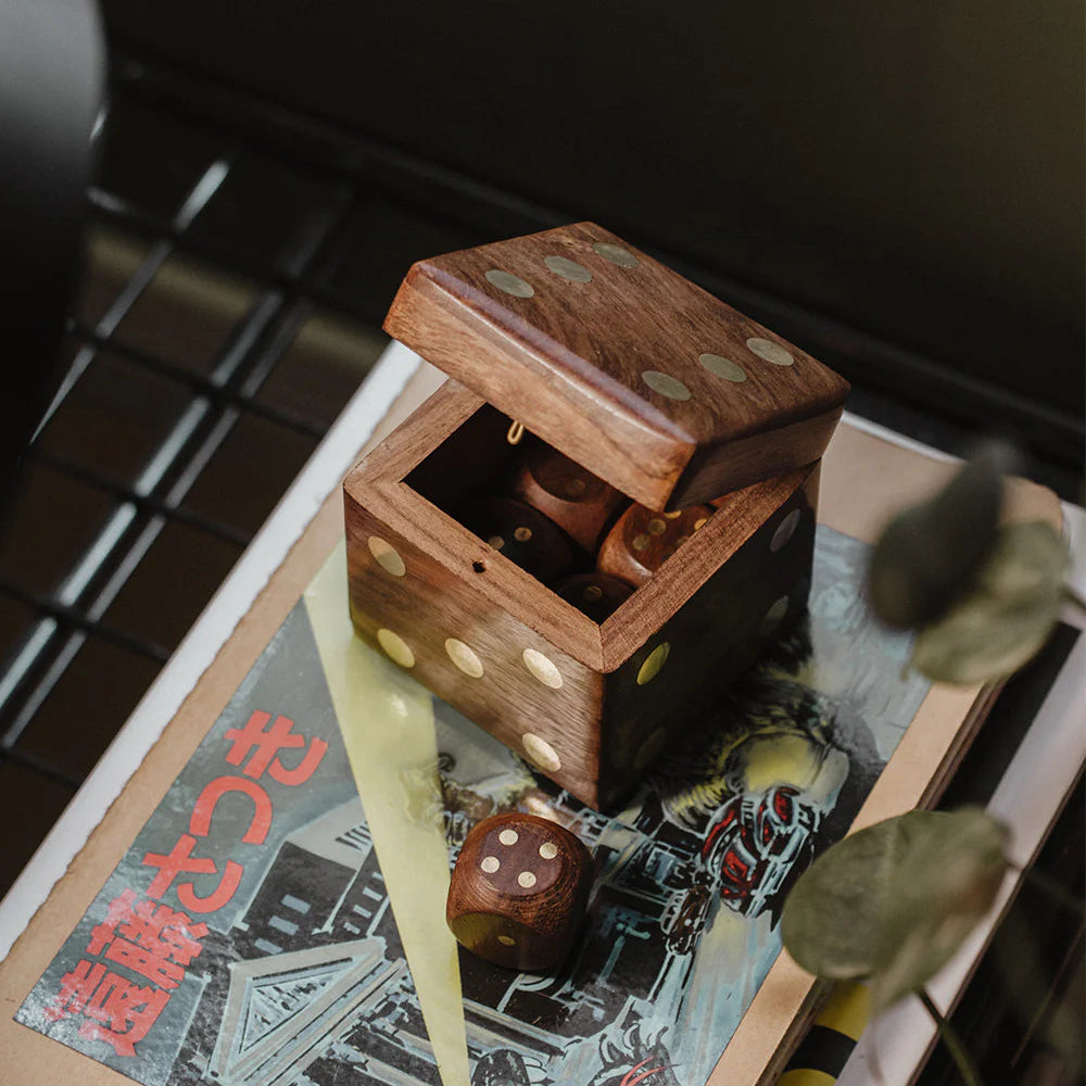5 Dice Box Set -  Handcrafted Wood