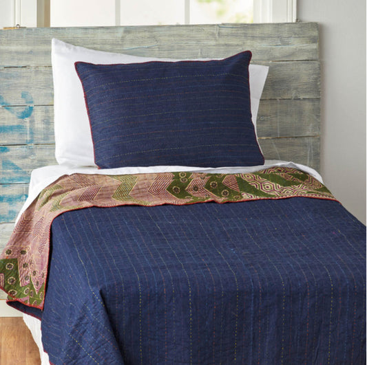 Denim and Kantha Quilt