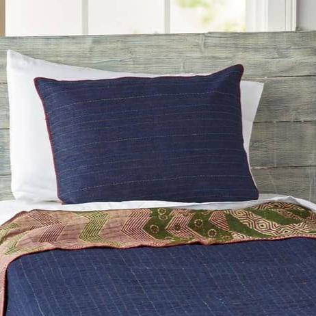 Denim and Sari Pillow Sham