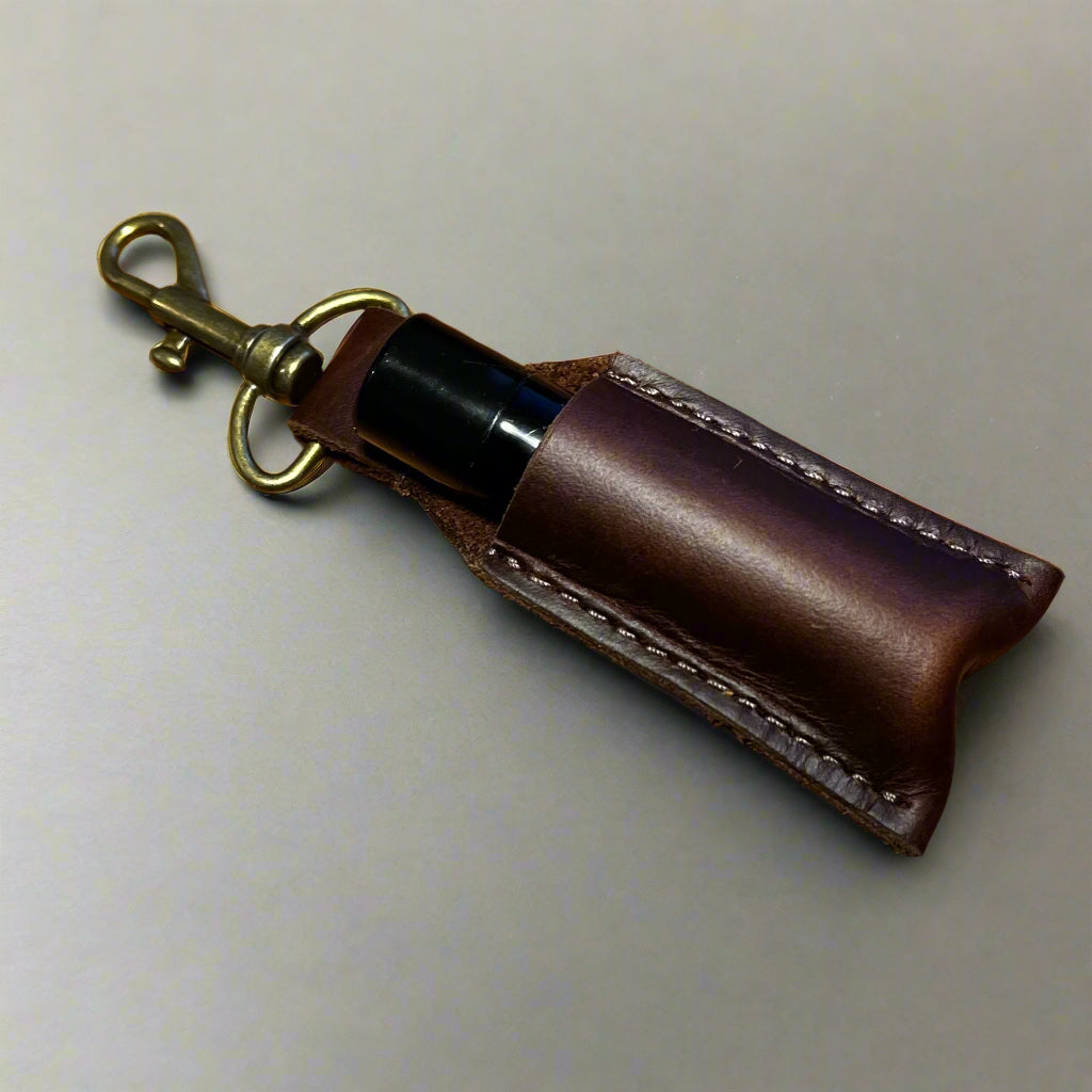 Leather Lip Balm Keychain