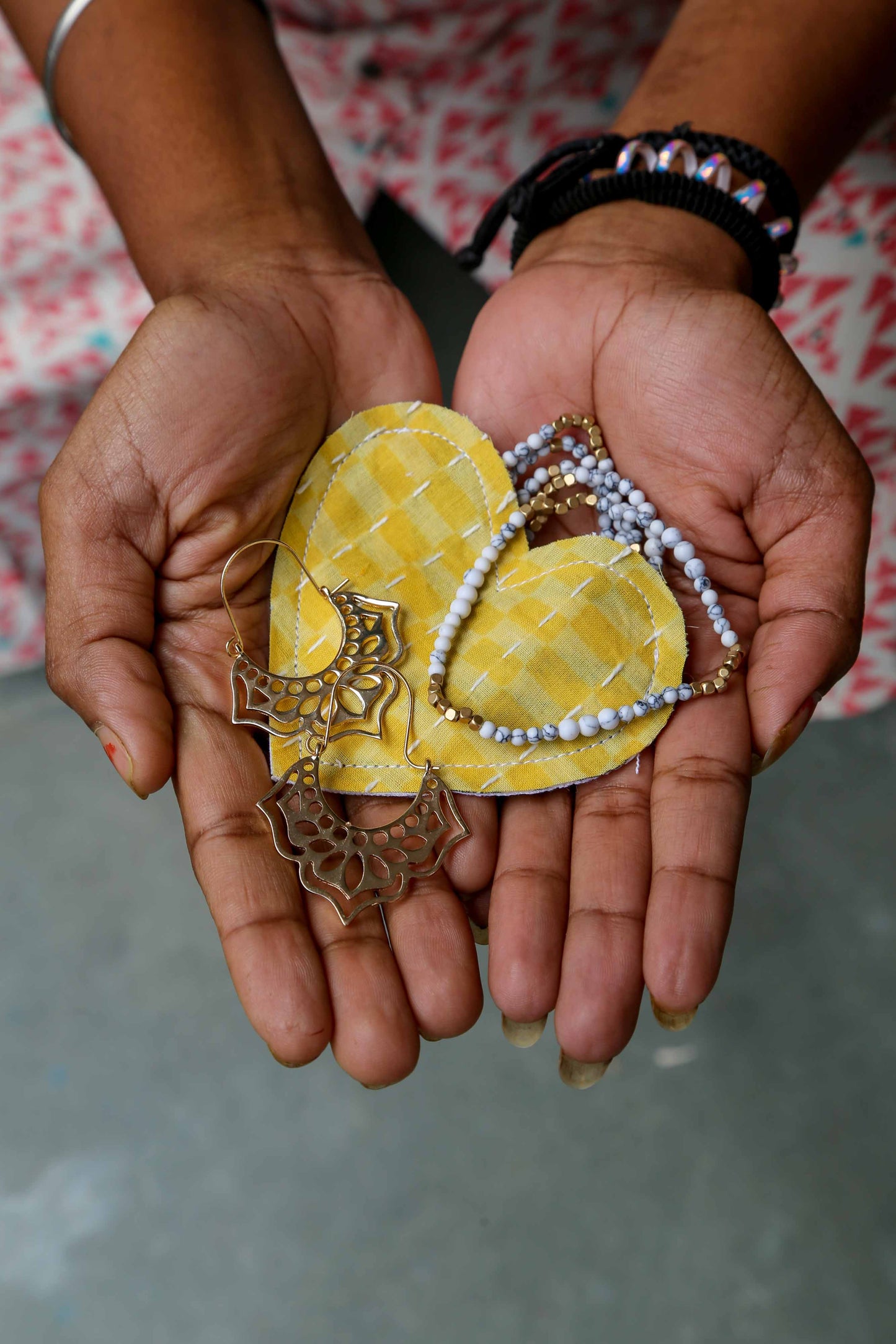 Kantha Heart Gift Pouch