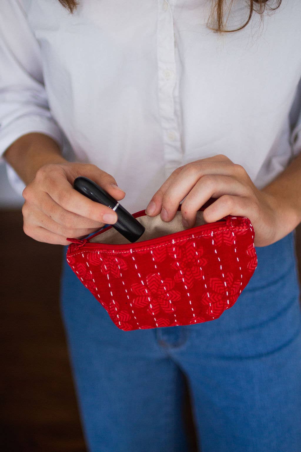 Kantha Cosmetic Bag-Small